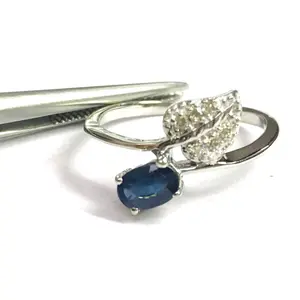 SAPPHIRE RING , leaf ring, Multi stone ring, Blue Sapphire ring, Engagement ring, September Birthstone ring,Gift For Her