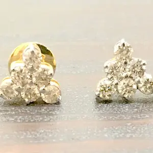 DIAMOND STUD EARRINGS ,14k Solid Gold , Stud Earrings ,Wedding Bridal Gift ,Women Jewelry , Fine Jewelry , Promise Gift For Her...