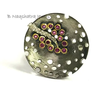 RUBY RING Antique Finish,Cocktail ring ,925 sterling silver ring,Inspired Cherry Basket, Gift for Her,Christmas Surprise.