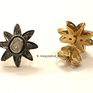 DIAMONDS CLUSTER STUD Earrings - 925 Sterling Silver, Women Jewelry,Gift for Her,Valentine Gift