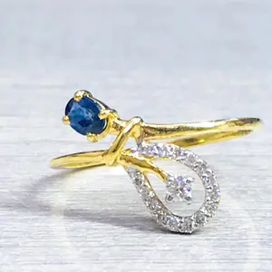 BLUE SAPPHIRE DAINTY ring,Blue stone Anniversary ring Engagement Ring, Artdeco Wedding Band, Promise Gift For Her.