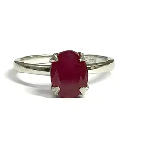 RUBY WOMEN RING, July Birthstone, Promise ring for her , 925 Sterling silver , Red gemstone , Ruby anniversary 