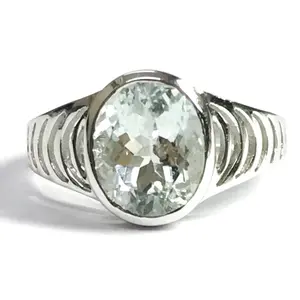 NATURAL AQUAMARINE MEN Ring,March Birthstone, Aqua Blue ring, Oval shape ,Solitaire,Unisex Promise Ring