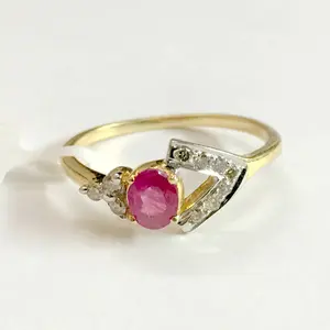 RUBY DIAMOND Ring ,Engagement Ring,July Birthstone,Mothers day gift,Promise Ring for Her.
