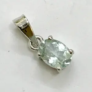 AQUAMARINE SILVER PENDANT , 925 sterling silver , March Birthstone ,Aqua Color , Oval shape Necklace Pendant , Best Gift For Loved Ones ....