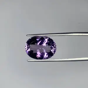 13.60 Carat Amethyst. 100% Natural Unheated Untreated Oval Shape Cut Loose Gemstone 16x13x10 mm For Making of amethyst ring and Jewellery.