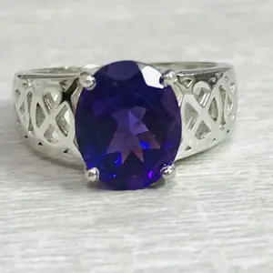 AMETHYST Ring/ Crown Chakra Gemstone ,Celtic Knots,February Birthstone,Valentine Gift, Unisex ring