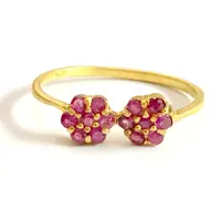 14k Rose gold-RUBY RING ,Sterling Silver,Matte Gold Plating ,July Birthstone ,Red Gemstone 14k Rose gold-RUBY RING ,Sterling Silver,Matte Gold Plating ,July Birthstone ,Red Gemstone