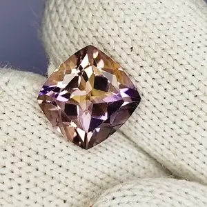 4.15 Carat 100% Natural Untreated 10x10x7 MM Ametrine Cushion Shape Loose Gemstone Double Ametrine, Bi Color Ametrine, Ametrine Ring