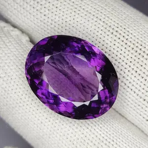 22.60 Carat 100% Natural Unheated Untreated Top Color Purple Amethyst Oval Shape Cut Loose Gemstone 21x17x10 MM For Making of Jewelry,