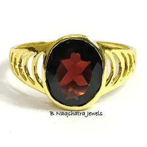 NATURAL GARNET MEN Ring-10k yellow gold ,January birthstone ,Red garnet ,Oval shape,Fathers Day Gift,Personalized Jewelry..