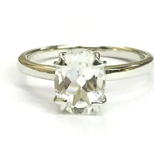 WHITE TOPAZ ,Sterling Silver Ring , Engagement ring , promise ring , Beautiful Gift For Loved Ones, Clear topaz , crystal topaz..