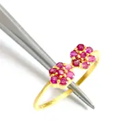 14k Rose gold-RUBY RING ,Sterling Silver,Matte Gold Plating ,July Birthstone ,Red Gemstone 14k Rose gold-RUBY RING ,Sterling Silver,Matte Gold Plating ,July Birthstone ,Red Gemstone