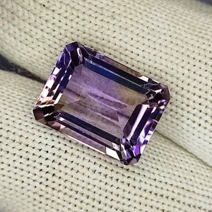 14.30 Carat 100% Natural Untreated 16x12x10 MM Ametrine Rectangle Shape Loose Gemstone Double Ametrine Bi Color Ametrine Ring Pendant Brooch