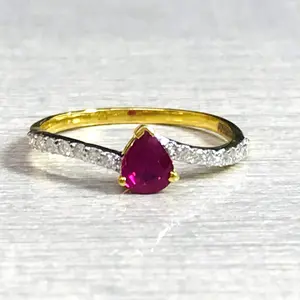 Dainty RUBY ENGAGEMENT RING ,14k Gold Ring,Wedding Band, Red Gemstone ,Promise Ring for her.