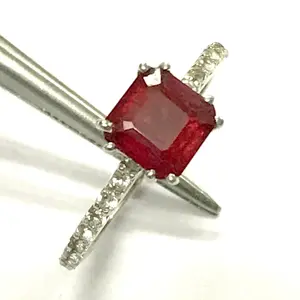 RUBY WHITE TOPAZ Ring ,Ruby Anniversary Gift, Blood Red Ruby, Halloween Gift ,July birthstone, Christmas Gift..