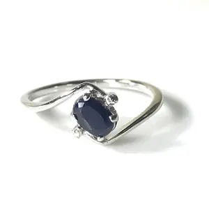 BLUE SAPPHIRE RING  ,Sterling Silver ,Blue Sapphire Ring,Blue Birthstone, September Birthstone, Valentine's day gift