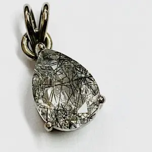 RUTILE QUARTZ PENDANT ,925 Sterling Silver Ring ,Gemini & Taurus Gemstone,Necklace -Pendant For Her