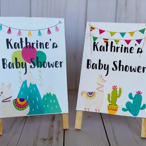 Llama Mountains Baby Shower Sign, Baby Shower Decorations, Cactus baby shower sign