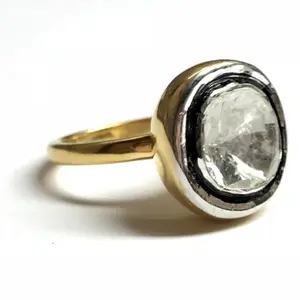 0.52 Ct ROSE CUT DIAMONDS 925 Sterling silver Ring,Natural Diamond Engagement Ring , Solitaire Ring ,Vintage Wedding Band ,April Birthstone