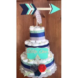 Tribal Baby shower Decorations, Tribal Boho Diaper Cake, Be Brave Baby Shower, Wild Free Diaper Cake, Adventure awaits baby shower