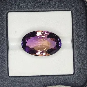 17.55 Carat 100% Natural Untreated 22x14x10 MM Ametrine Oval Shape Loose Gemstone Double Ametrine, Bi Color Ametrine, Ametrine pandat