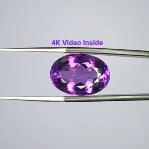 10.00 Carat 100% Natural Unheated Untreated Top Color Purple Amethyst Oval Shape Cut Loose Gemstone 16x11x9 MM For Making of Jewelry,