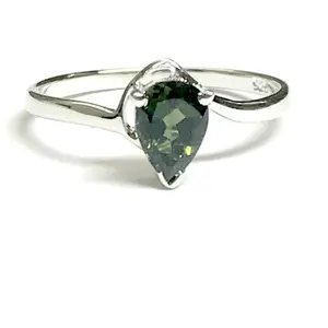 NATURAL GREEN TOURMALINE , Verdelite Gemstones , Solitaire Ring , Tear Drop Shape , love of life , Promise ring for her , October Birthstone