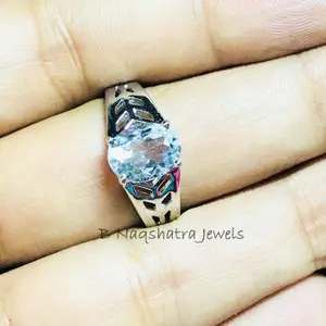 UNISEX AQUAMARINE RING ,March Birthstone, Aqua Blue ring,Solitaire Promise Ring,Valentine's Love Gift