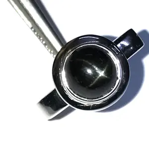 STAR DIOPSIDE RING , Black Star Cabochon ,925 Sterling Silver Ring ,Star Of India ,Black gemstone,Unisex ring