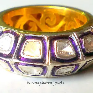 ROSE CUT DIAMONDS Eternity Band ,Polki Diamond Ring , Victorian antique Jewelry,signet Ring.