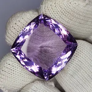 40.00 Carat 100% Natural Unheated Untreated Top Pink Amethyst Rectangle Cushio Emerald Cut Loose Gemstone 22x22x13 MM, Pink Amethyst Pendant