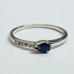 BLUE SAPPHIRE PROMISE Ring ,Fine Jewelry,Wedding Gift for her, September Birthstone, Christmas Gift