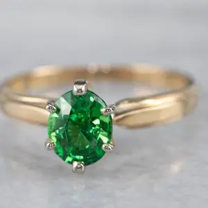 Tsavorite Garnet Ring, Green Garnet Ring, Emerald Cut Ring, Engagement Tsavorite Garnet Ring Christmas Gift For Her, Top Color Garnet Ring