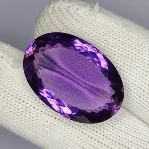 27.00 Carat 100% Natural Unheated Untreated Top Color Purple Amethyst Oval Shape Cut Loose Gemstone 26x18x9 MM For Making of Jewelry,