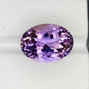 14.60 Carat 100% Natural Untreated 14x13x11 MM Ametrine Oval Shape Loose Gemstone Double Ametrine Bi Color Ametrine Ring Pendant Brooch