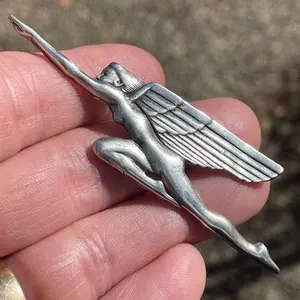 Amazon Angel—Art Deco Sterling Winged Androgynous Woman, 925 sterling silver , Vintage Brooch , Handmade Feminist jewelry, Gift for her .