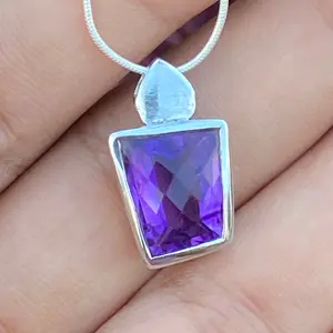 AMETHYST PENDANT Necklace , February Birthstone ,Valentine's day-Gift For Her, Mother’s Day gift