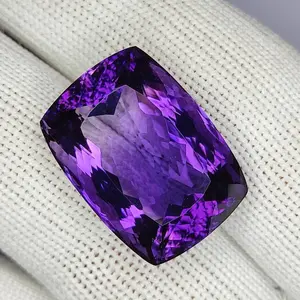 34.60 Carat 100% Natural Unheated Untreated Top Color Purple Amethyst Rectangle Shape Cut Loose Gemstone 23x17x13 MM For Making of Jewelry,
