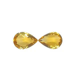 100% Natural Citrine, Merchant Stone of Wealth, Pear Shape pair, Loose gemstone, 11.5 Carat 15x11x7 MM, Unheated And Untreated for earing