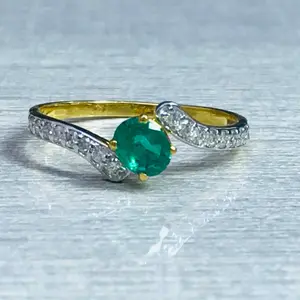 Emerald Ring-For Women-Emerald 14k gold Jewelry-Green Gemstone Ring-Genuine Emerald Ring-May Birthday Gifts