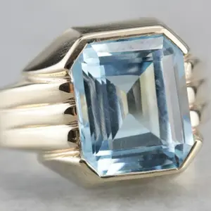 BLUE TOPAZ RING, Masculine blue topaz Ring , December Birthstone ,Promise Ring for him, Valentine gift.