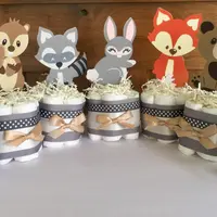 Woodland Table Decorations, Woodland Forest Diaper Cakes, Forest Baby Shower Centerpieces, Forest Animals Diaper Cakes Table Woodland Table Decorations, Woodland Forest Diaper Cakes, Forest Baby Shower Centerpieces, Forest Animals Diaper Cakes Table