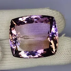 76.20 Carat 100% Natural Untreated 29x25x15 MM Ametrine Cushion Shape Loose Gemstone Double Ametrine, Bi Color Ametrine, Ametrine Pandent
