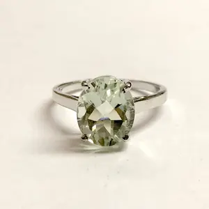 NATURAL GREEN AMETHYST Sterling Silver Ring ,Prasiolite , Green Quartz , February Birthstone ,Unisex Ring , men ring ,perfect for daily wear