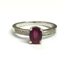 RUBY DIAMOND RING , sterling silver ruby diamonds ring ,Gold ruby anniversary ring, blood red rings, July birthstone,handmade jewellery