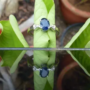 BLUE SAPPHIRE DIAMOND Ring ,September Birthstone Ring, Blue Birthstone,Gift For Her ,Sapphire Engagement Ring.