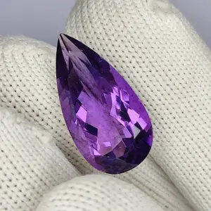 12.70 Carat 100% Natural Unheated Untreated Top Color Purple Amethyst Pear Shape Cut Loose Gemstone 23X12X9 MM For Making of Jewelry,