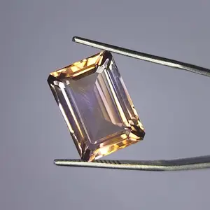 15.00 Carat 100% Natural Untreated 18x13x9 MM Ametrine Rectangle Shape Loose Gemstone Double Ametrine Bi Color Ametrine Ring Pendant Brooch