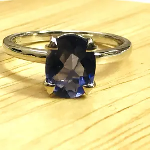 IOLITE SILVER RING ,Oval gemstone ,September Birthstone ,Best Valentine day gift,Promise Ring,Unisex ring